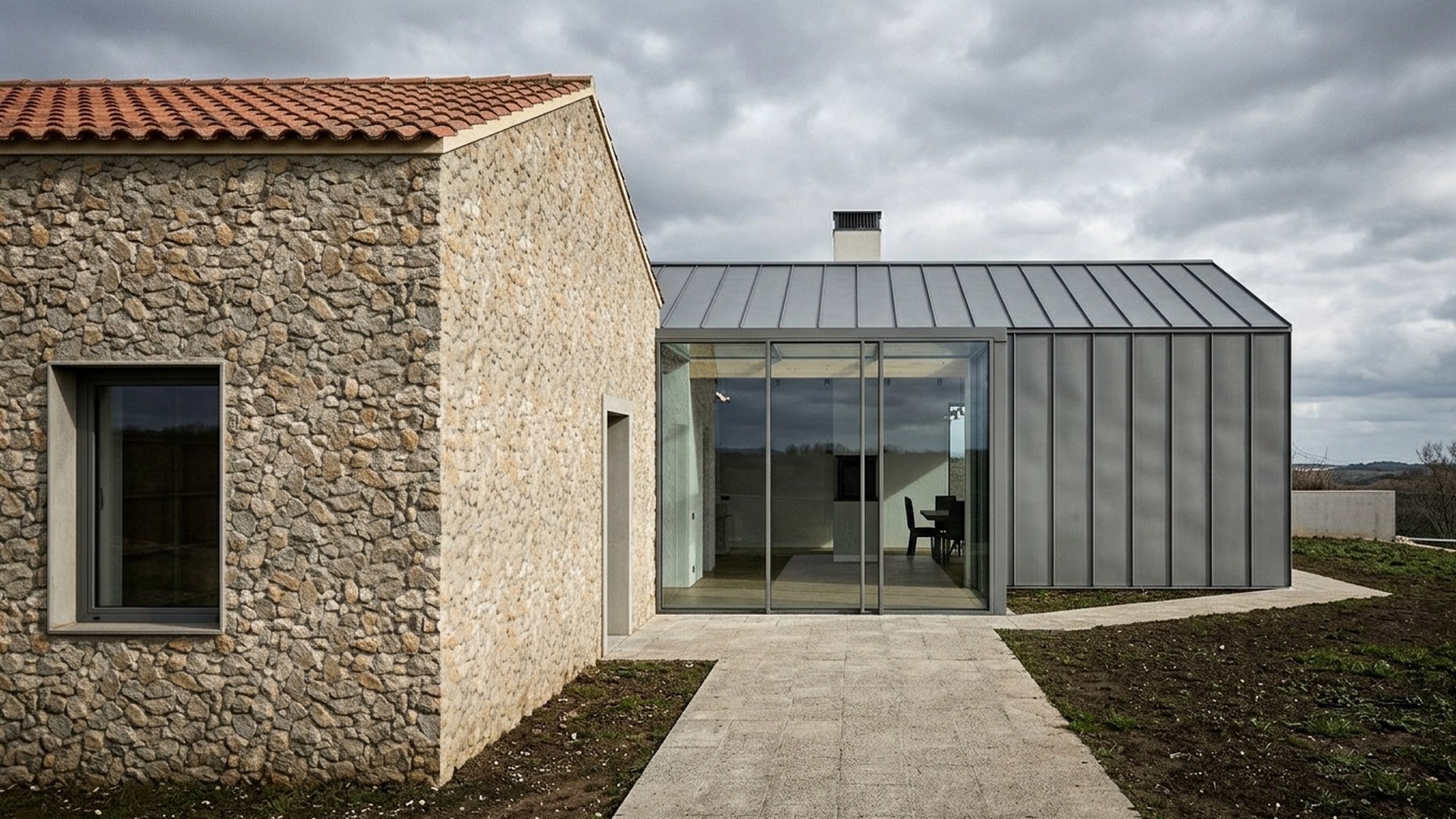 Il rudere in pietra e l'ampliamento contemporaneo della villa, il progetto che attraversa i due moduli della Revit Masterclass