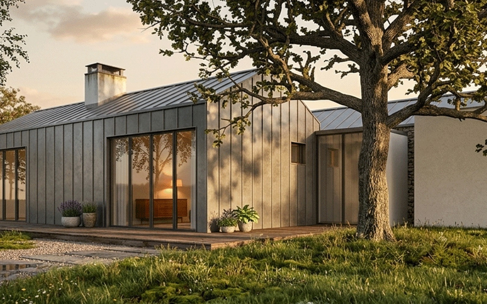 La villa minimalista modellata nel Modulo Base