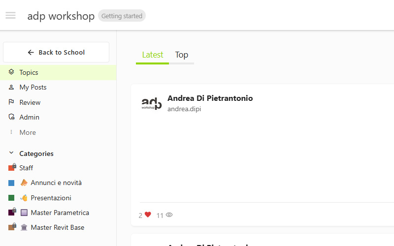 Community privata · Q&A col docente
