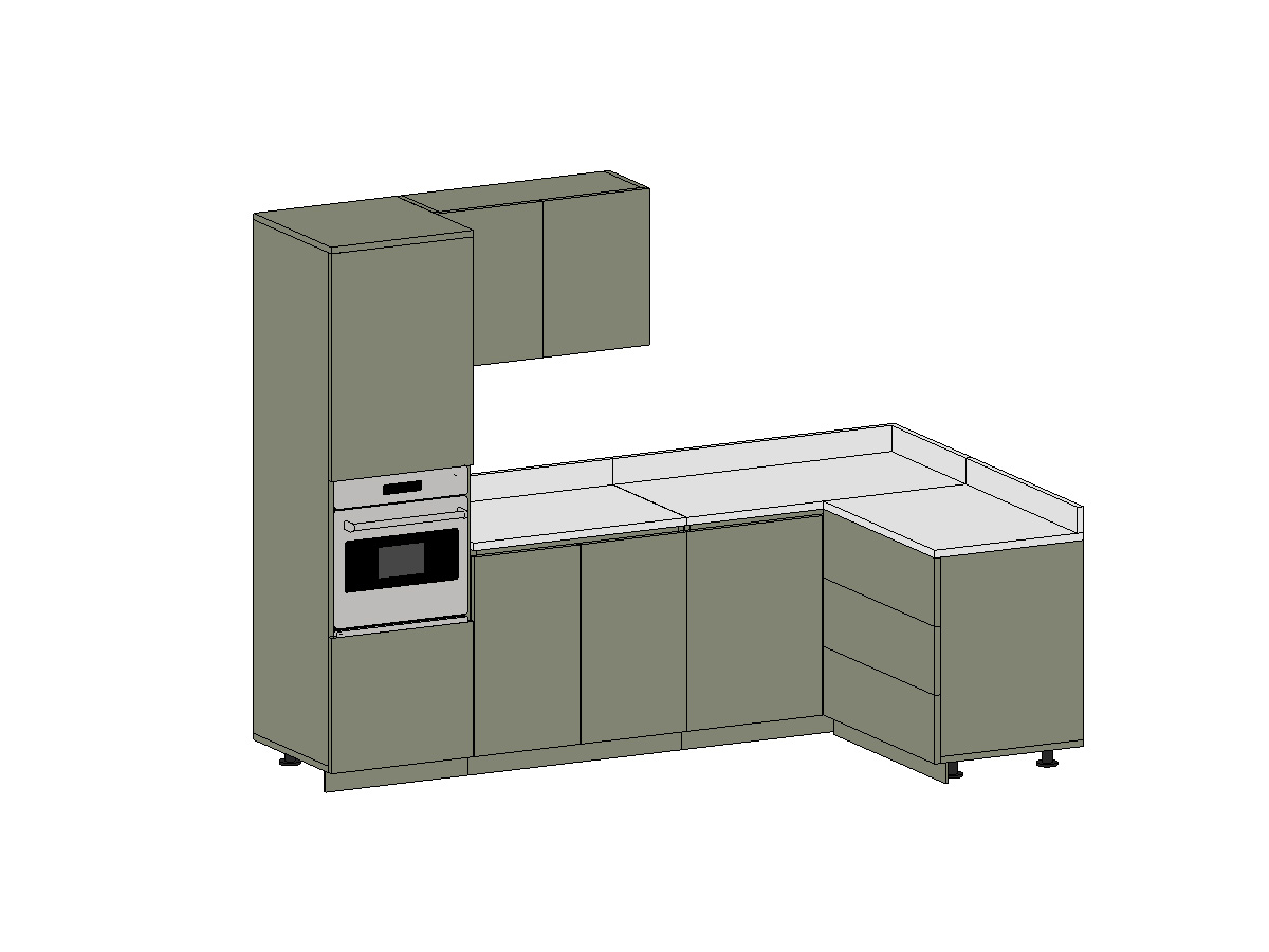 Cucina parametrica completa modellata in Revit
